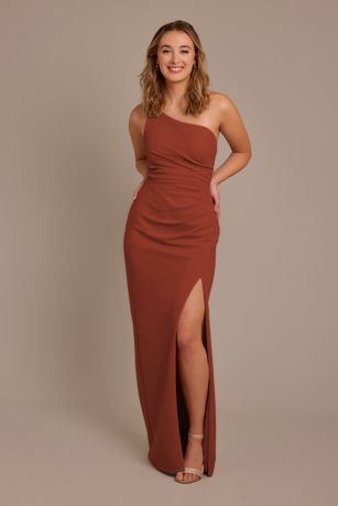 Picture of One-Shoulder Draped Stretch Crepe Dress