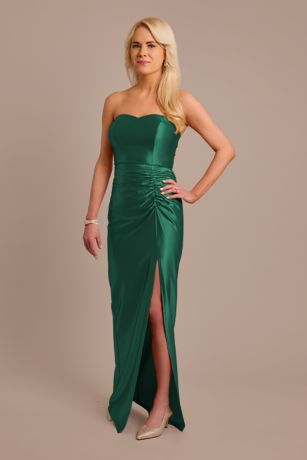 Celebrate DB Studio Sculpting Satin Sweetheart Ruched Dress