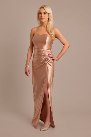Picture of Sculpting Satin Sweetheart Ruched Dress