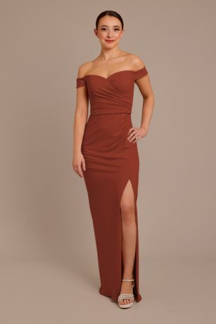 Picture of Structured Crepe Off-the-Shoulder Dress
