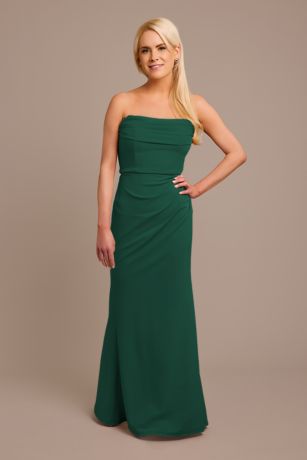 Picture of Stretch Crepe Strapless Cowl Neck Dress