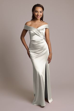 Picture of Sculpting Satin Cross-Front Dress