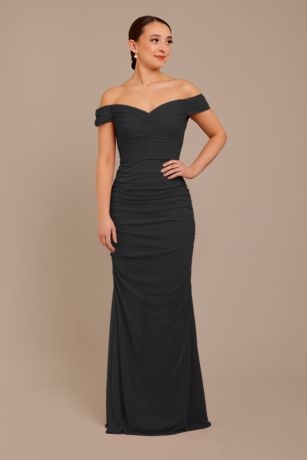 Picture of Mesh Off-the-Shoulder Ruched Dress