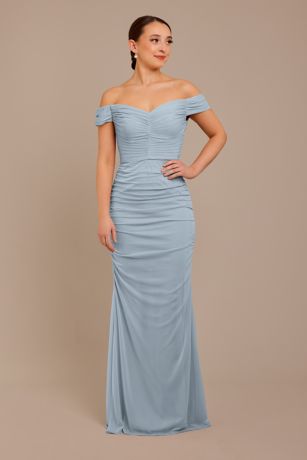 Picture of Mesh Off-the-Shoulder Ruched Dress
