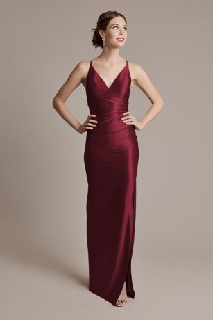 Picture of Sculpting Satin V-Neck Cross-Back Dress