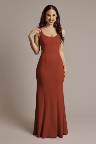 Picture of Crepe Tank Mermaid Dress with Back Knot