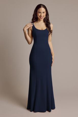 Picture of Crepe Tank Mermaid Dress with Back Knot