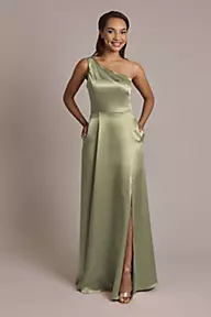 Celebrate DB Studio Luxe Charmeuse One-Shoulder Dress