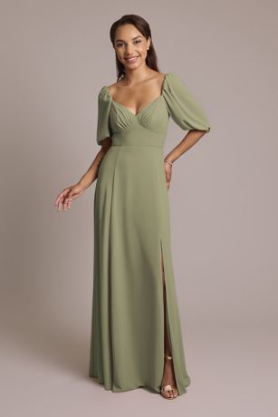 Picture of Chiffon Short Sleeve A-Line Dress