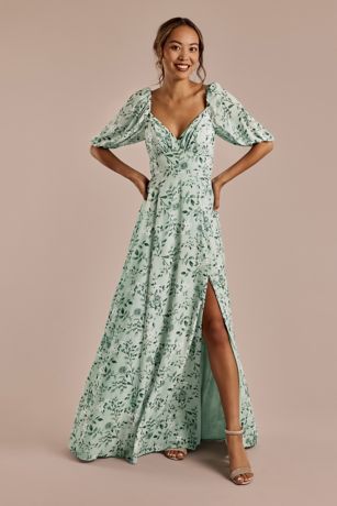 Picture of Floral Chiffon Short Sleeve A-Line Dress