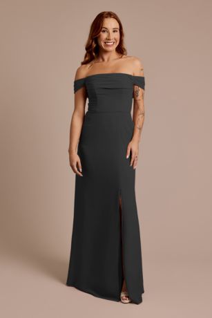 Picture of Chiffon Off-the-Shoulder Draped Dress
