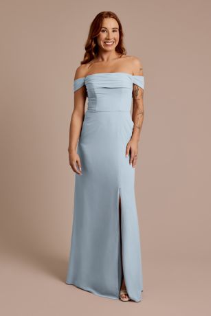 Picture of Chiffon Off-the-Shoulder Draped Dress