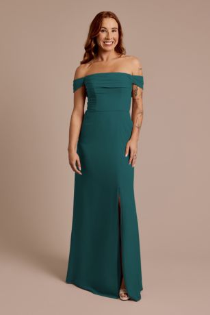 Celebrate DB Studio Chiffon Off-the-Shoulder Draped Dress