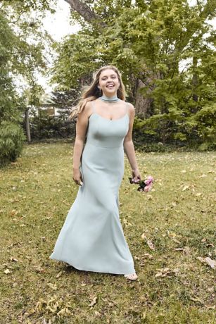 Picture of Spaghetti Strap Bow Back Chiffon Dress