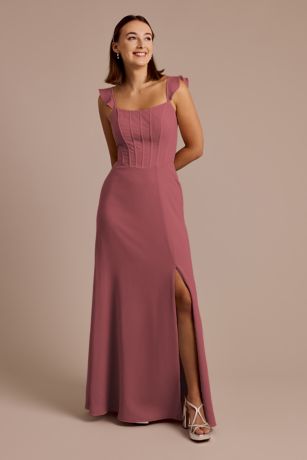 Picture of Chiffon Corset Dress with Flutter Sleeves