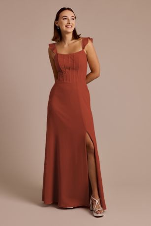 Picture of Chiffon Corset Dress with Flutter Sleeves
