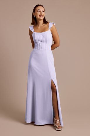 Picture of Chiffon Corset Dress with Flutter Sleeves