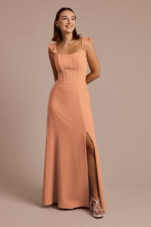 Picture of Chiffon Corset Dress with Flutter Sleeves