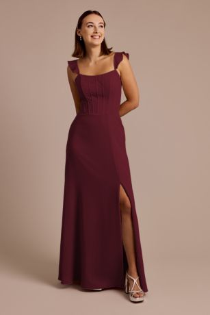 Picture of Chiffon Corset Dress with Flutter Sleeves