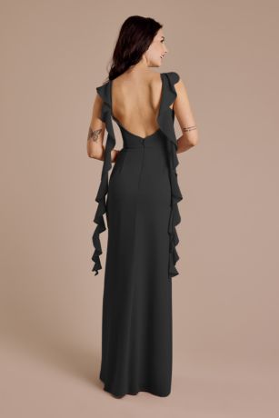 Picture of Ruffle Strap Scoop Neck Chiffon A-Line Dress