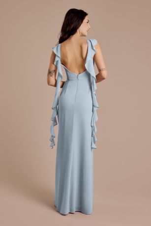 Picture of Ruffle Strap Scoop Neck Chiffon A-Line Dress