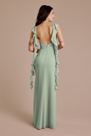 Picture of Ruffle Strap Scoop Neck Chiffon A-Line Dress