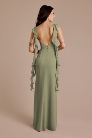 Picture of Ruffle Strap Scoop Neck Chiffon A-Line Dress