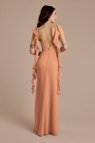 Picture of Ruffle Strap Scoop Neck Chiffon A-Line Dress