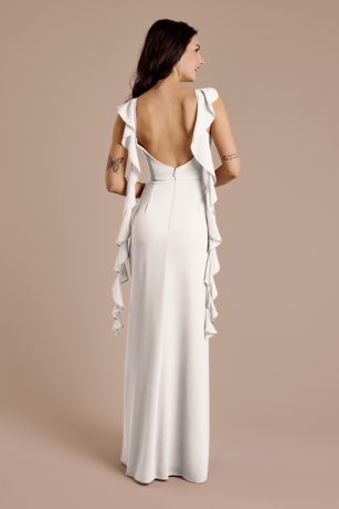 Picture of Ruffle Strap Scoop Neck Chiffon A-Line Dress