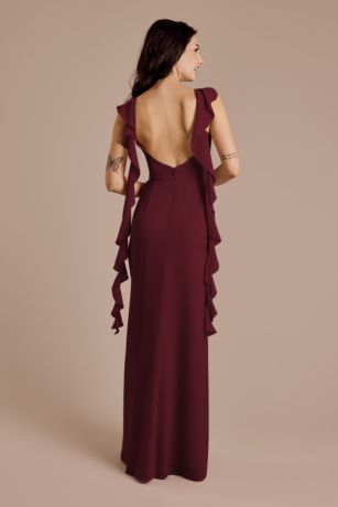 Picture of Ruffle Strap Scoop Neck Chiffon A-Line Dress