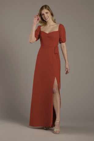 Picture of Chiffon Billow Sleeve Off-the-Shoulder Dress