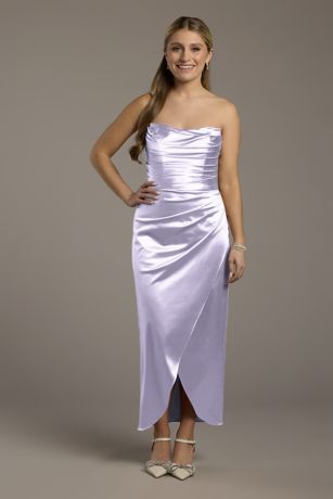 Picture of Sculpting Satin Sculpted Neckline Midi Dress