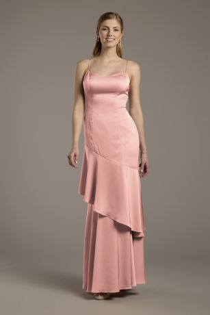 Picture of Matte Satin Tiered Skirt Sheath Dress