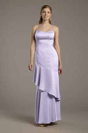 Picture of Matte Satin Tiered Skirt Sheath Dress