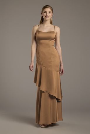 Picture of Matte Satin Tiered Skirt Sheath Dress