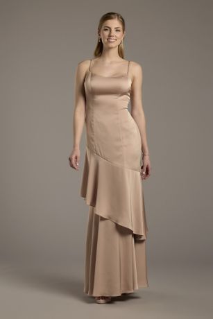 Picture of Matte Satin Tiered Skirt Sheath Dress