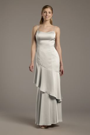 Picture of Matte Satin Tiered Skirt Sheath Dress