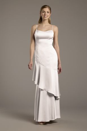 Picture of Matte Satin Tiered Skirt Sheath Dress