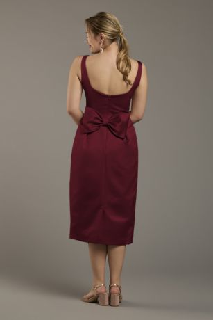 Picture of Satin Tank Midi Dress with Bow Back
