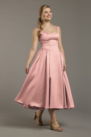 Picture of Satin Tank Tea-Length Dress