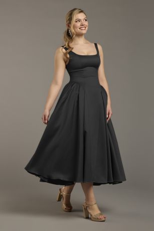 Picture of Satin Tank Tea-Length Dress