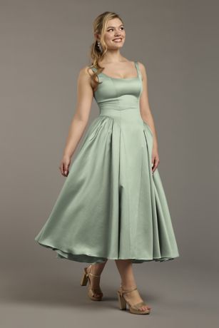Picture of Satin Tank Tea-Length Dress