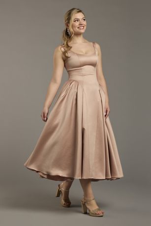 Picture of Satin Tank Tea-Length Dress