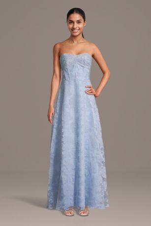 Picture of Strapless Burnout Organza Corset A-Line Dress