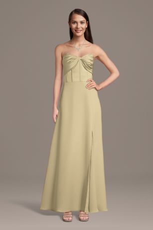 Picture of Satin Bow Bodice Corset A-Line Dress