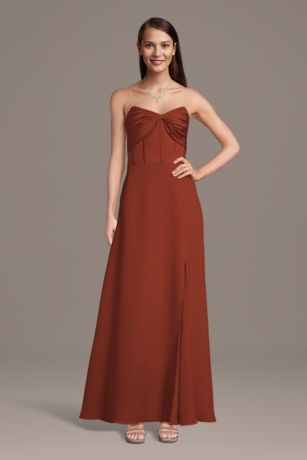 Picture of Satin Bow Bodice Corset A-Line Dress