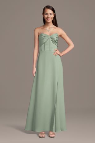 Picture of Satin Bow Bodice Corset A-Line Dress