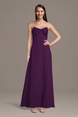 Picture of Satin Bow Bodice Corset A-Line Dress