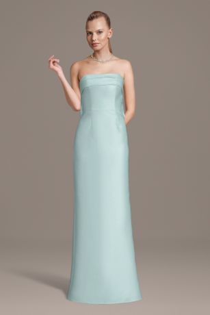 Picture of Strapless Mikado Fold Neck Sheath Dress