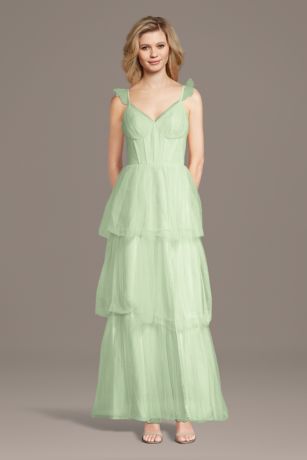 Picture of Tulle Ruffle Strap A-Line Dress with Tiered Skirt